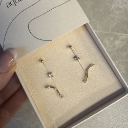 3 par �reringe forgyldt s�lv