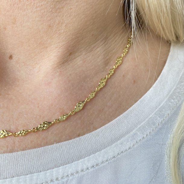 Halskde MILA links forgyldt slv