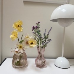 Vase rosa H 14,5 cm Glas