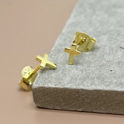 restikker plain kors forgyldt