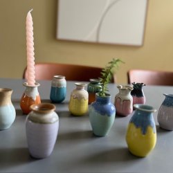 Vase Mini keramik fuld glace 6-8 cm