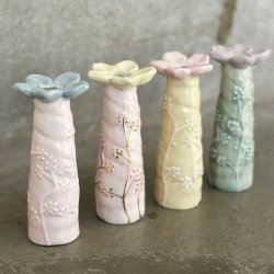 Vase blomst H 12 cm Keramik