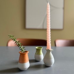 Vase Mini keramik half glace 6-8 cm
