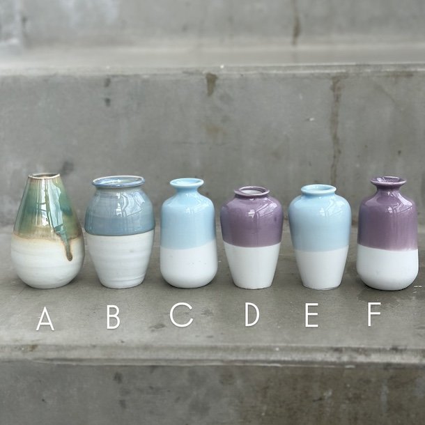 Vase Mini keramik half glace 6-8 cm