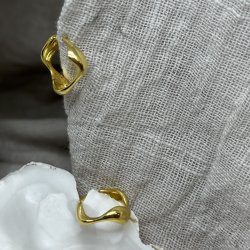 HOOP WAVE CLICK forgyldt slv