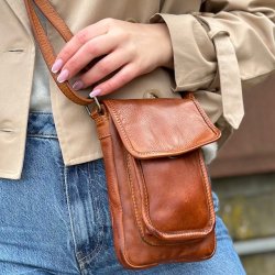 Troy mobiltaske skind