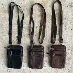 Mobiltaske unisex m/bltestrop skind