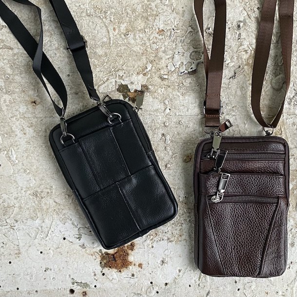 Mobiltaske unisex m/bltestrop skind