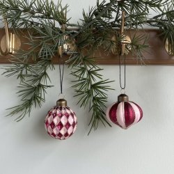 Julekugler st af  2  D6cm glas