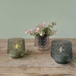 Fyrfadsstage harlekin D8x8xm glas