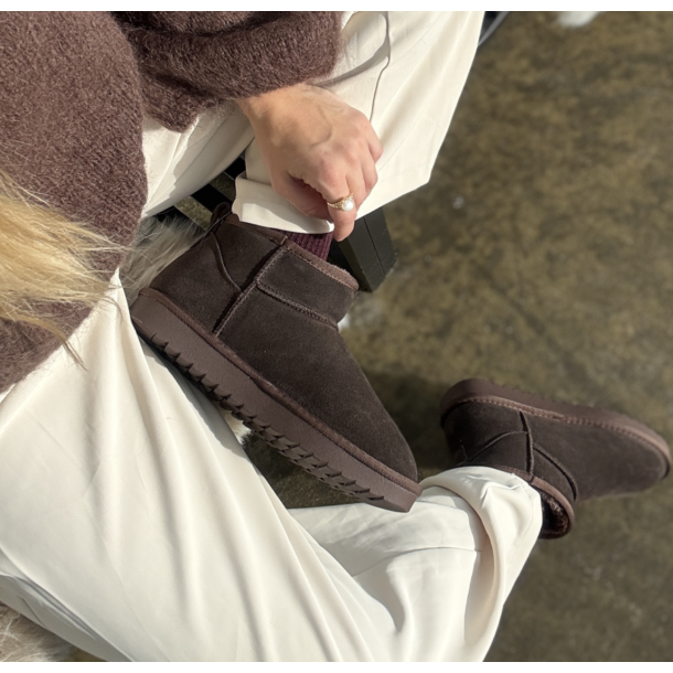 Bamse stvle Mocca brun ruskind - str 36-41 vandafvisende