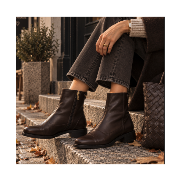St�vle ONLY ME brun skind str. 37-41
