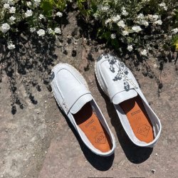 Mokkasiner hvid skind str. 36-41