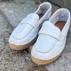 Mokkasiner hvid skind str. 36-41