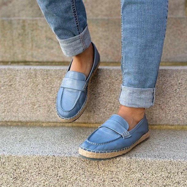 Mokkasiner jeans bl skind str. 36-41