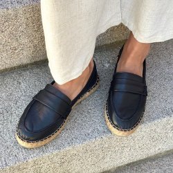 Mokkasiner sort skind str. 36-41