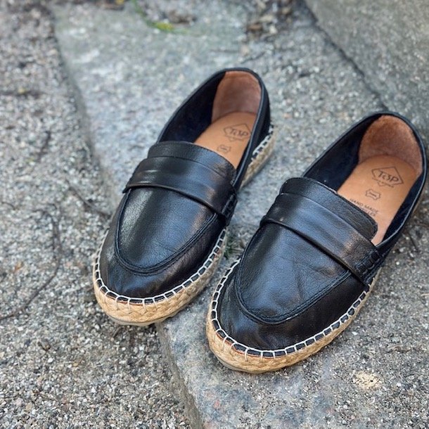 Mokkasiner sort skind str. 36-41