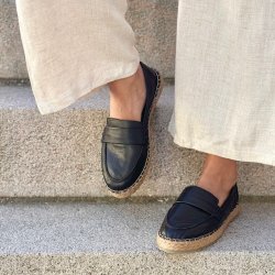 Mokkasiner sort skind str. 36-41