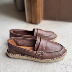 Mokkasiner mrkebrun skind str. 36-41