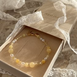   Armb�nd MOONLIGHT PEARL 17 + 3 CM - Forgyldt S�lv