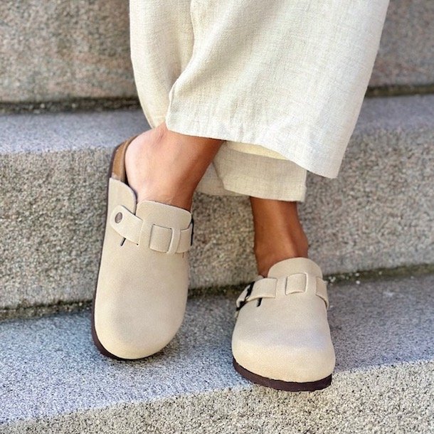 Slipper MULES beige ruskind str. 36-41