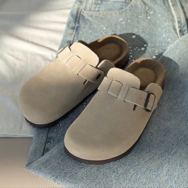 Slipper MULES beige ruskind str. 36-41