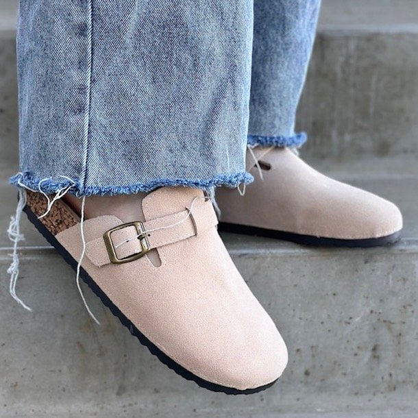 Slipper morph beige ruskind str. 36-40