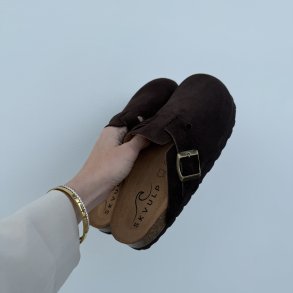 Slipper MULES brun ruskind str. 36-42