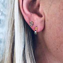 Creol lille forgyldt m. multi zirkonia 