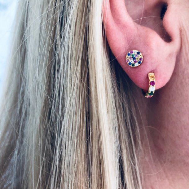 Creol lille forgyldt m. multi zirkonia 