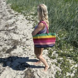 Flet taske color stribe