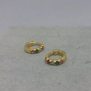 Creol lille forgyldt m. multi zirkonia 