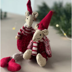 Musepar sidde 18cm stof