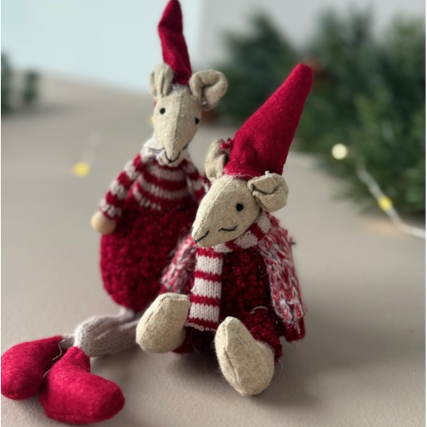 Musepar sidde 18cm stof