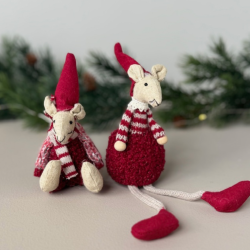 Musepar sidde 18cm stof