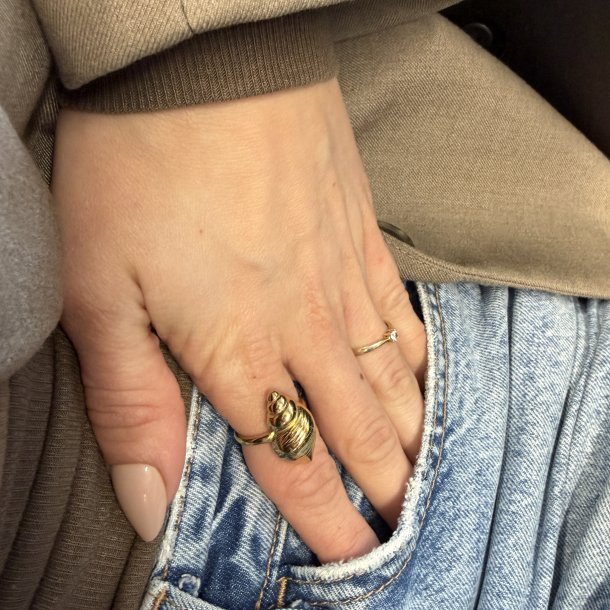 Fingerring BEACH - Guldbelagt vandfast