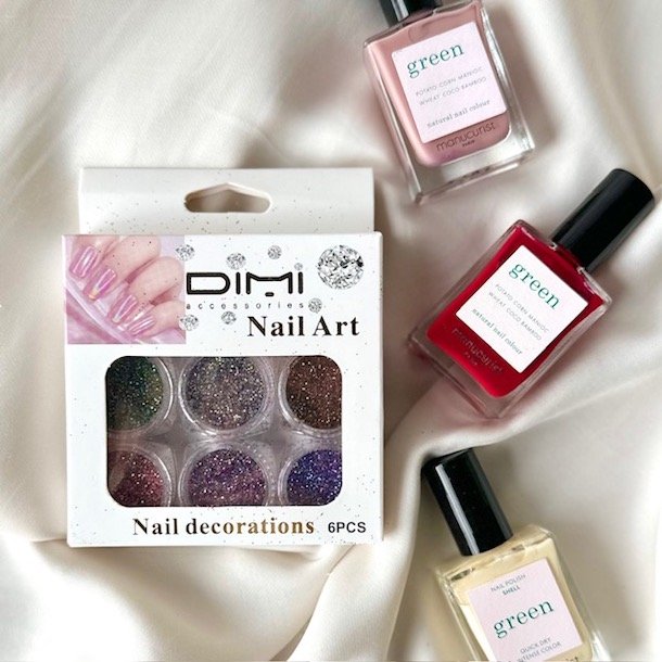 Nail Deko glimmer - pakke med 6