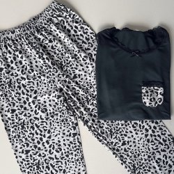 Nattj classic med leopard str. S - XXXL