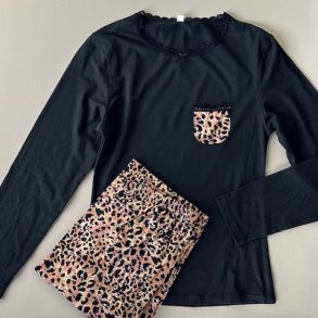 Nattj classic med leopard str. S - XXXL