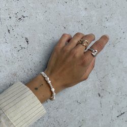 Fingerring Caspian justerbar 18K Forgyldt 925 sterlingslv str 48-58