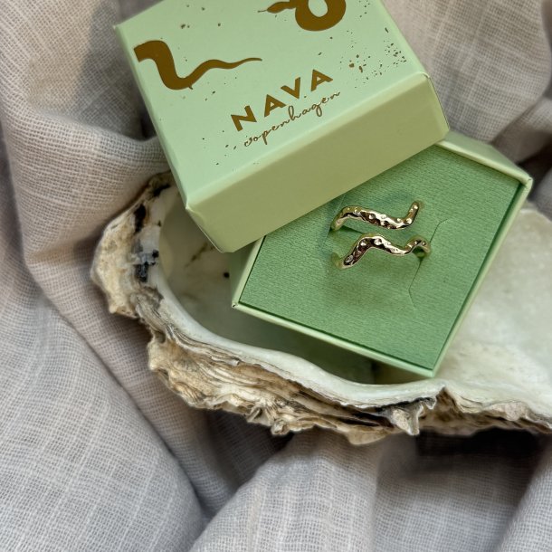 Fingerring Caspian justerbar 18K Forgyldt 925 sterlingslv str 48-58