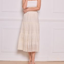 Blonde nederdel Vanilla - str XS-M 100% bomuld