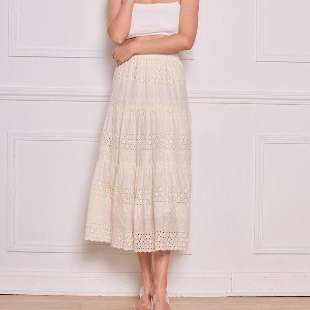 Blonde nederdel Vanilla - str XS-M 100% bomuld