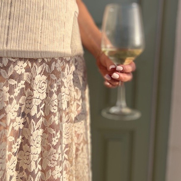 Nederdel transparent med blonde