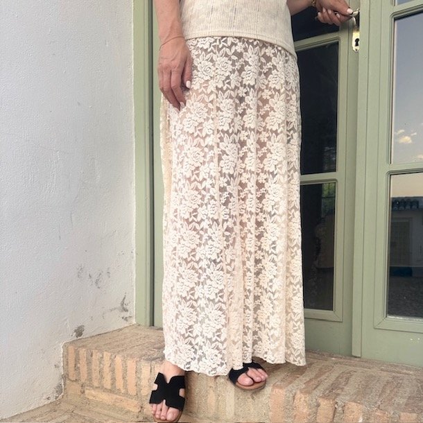 Nederdel transparent med blonde