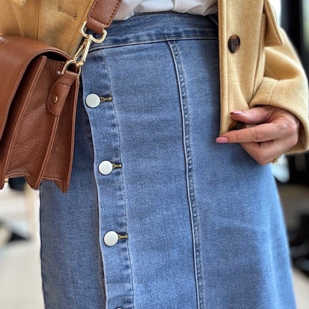 Denim nederdel JUNE str. XS-XL
