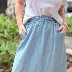 Denim nederdel tencel 