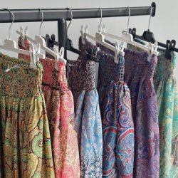 Boheme nederdel med smock indian color - Str XS-XL