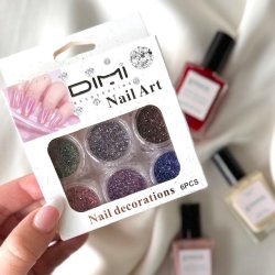 Nail Deko glimmer - pakke med 6