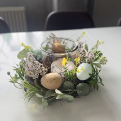 P�ske lys glas glas med 'rede'